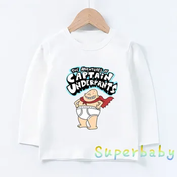 Copiii Căpitanului Chiloți de Imprimare tricou Copii Băieți Fete desen Animat Amuzant Bluze Copii cu Maneca Lunga T-shirt,LKP5252