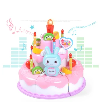 Copiii De Tăiere Bucătărie Jucării Tort Pretinde Joc Jucării De Plastic In Miniatura Tort Cu Lumină Și Muzică Educație Fete Jucarii