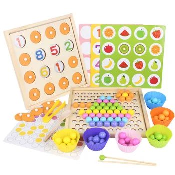 Copiii Montessori Jucarii Din Lemn Mâinile De Formare Creier Clip Margele Puzzle Bord Joc De Matematica Pentru Copii Early Jucarii Educative Pentru Copii
