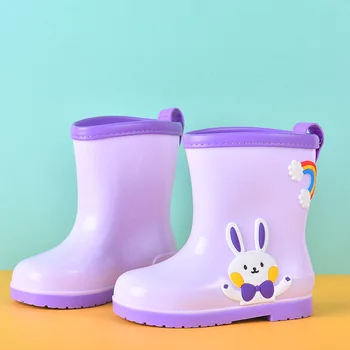 Copiii Ploaie Pantofi Cizme de Cauciuc Pentru Fete Baieti Desene animate pentru Copii Pantofi de Apă Impermeabil Animale Drăguț Anti-derapare Moda Cizme Moi