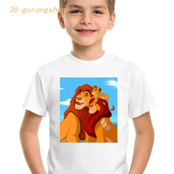 Copil amuzant fete grafic t shirt fată drăguță lei regele anime băiat de desene animate tricou copii haine baieti haine copii t-shirt