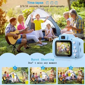 Copil Camera HD 1080P Cu Card de 32G 2.0 Inch Ecran Color Dual Selfie Joc Video pentru Copii de Fotografiat Digital Jucarii si Cadouri pentru Copii
