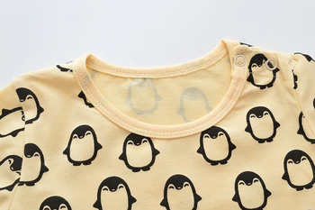 Copil Nou-Născut Băiat De Îmbrăcăminte Salopetă Desene Animate Pinguin Model Cu Maneci Lungi Salopeta Romper Tinuta Haine Copii Fete