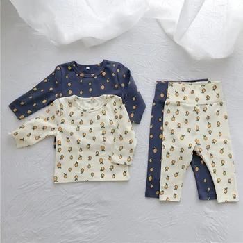 Copil nou-născut Băieți Fete Seturi de Îmbrăcăminte de Primăvară de Toamnă Imprimare Bumbac tricou+Pantaloni Toddler Copii Băieți Fete Haine