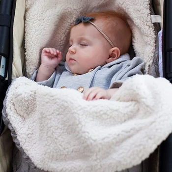Copil Nou-Născut Cărucior De Iarnă Înfășurați O Pătură Footmuff Gros Cald Tricot Croșetat Înfășa Saci De Dormit Copilul Mic Copil Somn Sac