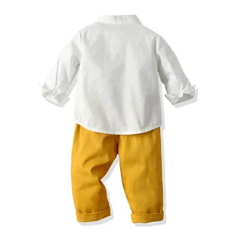 Copilul Boy Tricou Alb + Galben Pantaloni 1-6 T Copii Costum Baieti Toamna Costum Copil Copil Îmbrăcăminte Set Arc De Culoare Galbenă