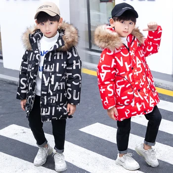 Copilul Băiat Haine de Iarnă pentru Copii Jacheta de Iarna 2020 Băieți Haină de Blană Parka Adolescente 3-12 băieți haine Îmbrăcăminte Casual cu Glugă