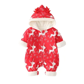 Copilul Cald cu Gluga de Iarna Desene animate Salopetă Nou-născut de Crăciun, haine pentru copii Cerb Băieți Și Fete Drăguț de toamnă de anul nou Costum de haine