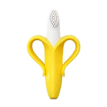 Copilul de Silicon de Formare Periuta de dinti BPA Free Forma de Banane în condiții de Siguranță Toddle Teether Mesteca Jucarii Dentitie Inel Cadou Pentru bebe de Mestecat