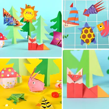 Copilul Jucarii artizanale 3D 54Pages Origami, desen Animat Animale Carte Jucarie Copii DIY Arta Hârtie Copil de Învățare Timpurie Educație Jucarii si Cadouri