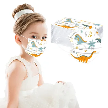 Copilul Masca de Desene animate Drăguț Dinozaur Imprimare Copii de unica folosinta Masca de Fata 3 Straturi de Praf Respirabil Măști de Protecție Masque Enfant 50PCs