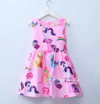 Copilul meu Fete, Rochii Fete Little Pony Dress Desene animate Printesa Costum de Haine de Copii Pentru 3-8Y de Vară Stil de Îmbrăcăminte pentru Copii