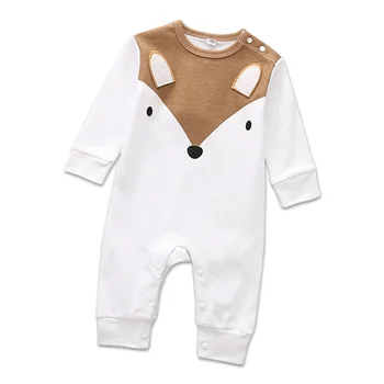 Copilul Romper Copil Nou-născut Băieți Romper Fete Salopete Bumbac Maneca Lunga Animal Haine pentru Copii Sugari Pijamale Lenjerie 0-12M