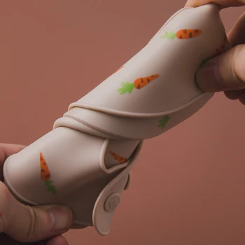 Copilul Silicon Salopete Silicon rezistent la apa Hrănirea Nou-născutului Reglabil Șorțuri Bavete pentru Copii Desene animate morcov Stil Baby Saliva Prosop