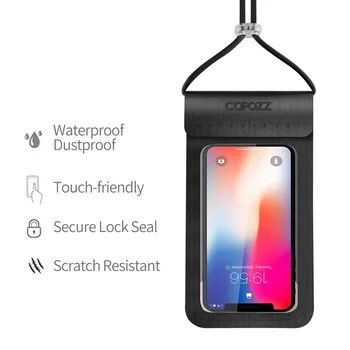 COPOZZ Telefon rezistent la apa Caz Acoperire Touchscreen telefon Mobil Uscat Scufundări Sac Husă cu Curea de Gât pentru iPhone Xiaomi Samsung Meizu