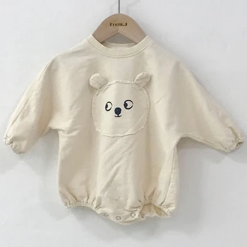 Coreeană Corpul Copilului Costume Minimalist Haine pentru Copii Desene animate Drăguț urs Salopeta Fetita Băieți liberi, Salopeta