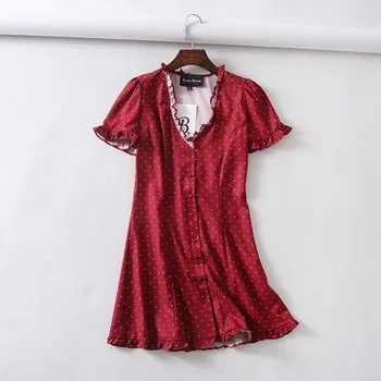 Coreeană de moda casual, boho red vintage florale rochie de plaja elegant mini rochie de vara 2018 boem vestidos doamnelor rochii
