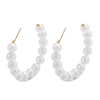 Coreeană de moda trendy mare cerc cercei retro temperament cu C-în formă de cercei cu perle semi-circular pearl cercei