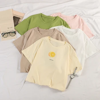 Coreeană kawaii fructe Printed T Camasa Femei Maneca Scurta O Gât Vrac Tricou de Vara harajuku girls Tricou Topuri Camisetas Mujer