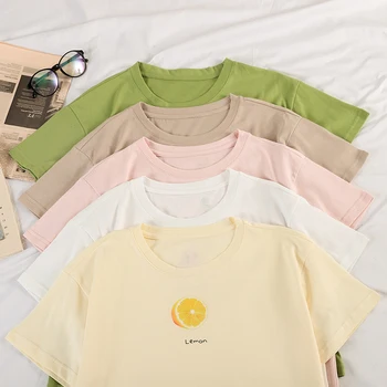 Coreeană kawaii fructe Printed T Camasa Femei Maneca Scurta O Gât Vrac Tricou de Vara harajuku girls Tricou Topuri Camisetas Mujer