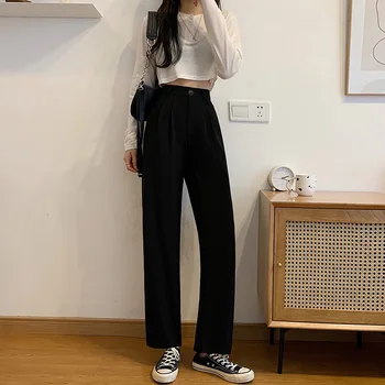 Coreeană Pantaloni Femei 2020 Noua Moda Casual Full Lungime Pantaloni Femei de Toate-meci Costum Pantaloni Largi Pantaloni Harem Talie Mare Salopete