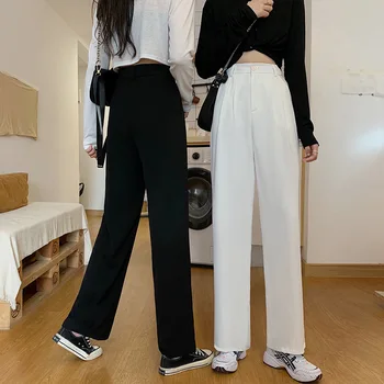 Coreeană Pantaloni Femei 2020 Noua Moda Casual Full Lungime Pantaloni Femei de Toate-meci Costum Pantaloni Largi Pantaloni Harem Talie Mare Salopete