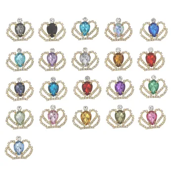 Coroana de Bijuterii de Artizanat Arc Accesorii din Alamă Solidă de Cristal Nunta spate Plat Stras Butoane Îmbrăcăminte Decor 10buc