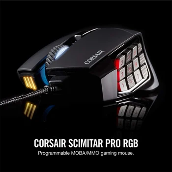 Corsair Gaming™ Scimitar PRO RGB MOBA/MMO PC Gaming Mouse Optic 12000 DPI Cheie Slider Butoane Mecanice 4 Zone RGB