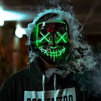 Cosmask Halloween Mixt Cu Led-Uri De Culoare Masca Petrecere Masque Mascaradă Măști Neon Maske Lumina Să Strălucească În Întuneric Groază Masca Stralucitoare Masca