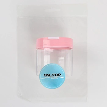 Cosmetice container de depozitare, cu capac, 9.5 × 7 cm, 280 ml, alb / roz elemente de Stocare