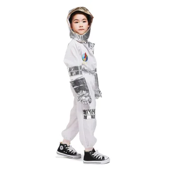 Costum de Astronaut Salopete Peruci Mănușă Străin Cosmonaut Haine pentru Copii de Argint costum de Halloween Purim Party