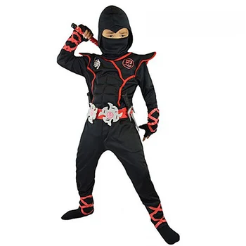 Costum de halloween pentru copii Cosplay Costum Ninja Musculare Războinic Ninja Copil Japonez Costum Ninja Weiwu Războinic Negru