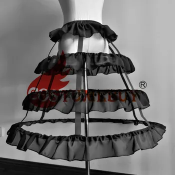 CostumeBuy Lolita 55cm Lungime Talie Ajusta 3 Straturi Hoop Zburli O Linie Femeie de Nunta Fusta Rochie de Bal Dezosată Lenjerie L920