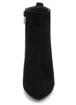 COVOYYAR Toamna Iarna Wedge pentru femei Cizme pentru Femei Turma Solidă a Subliniat Toe Glezna Cizme Elegante Lady Papuceii de Mari Dimensiuni Femeie Pantofi WBS465