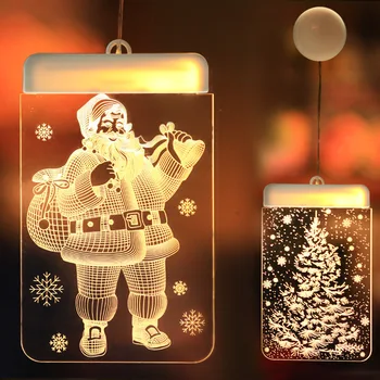 Craciun cu LED-uri Lumini de Pom de Crăciun Moș Crăciun Elan Fulg de nea Clopot de Lumină pentru Acasă Usa Geam Decorativ, Lampa 2020 An Nou Fericit