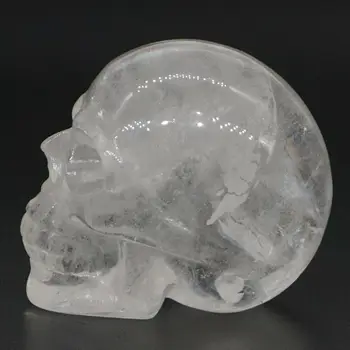 Craniul Figurina Piatra Naturala Clar Cristal De Cuarț Sculptat Statuia Realist Feng Shui Vindecare Ornament De Arta De Colectie 2