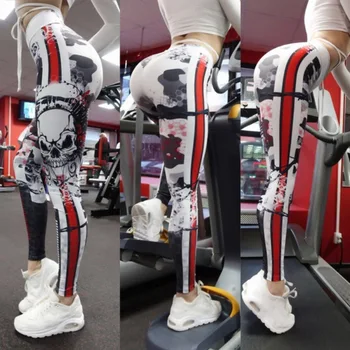 Craniul nou 3D de Imprimare de Fitness Jambiere Femei Sexy Talie Mare Sală de sport Legging Antrenament iute Uscat Gotic Sportive Pantaloni de Antrenament Pantaloni de Yoga
