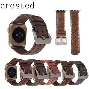 CREASTĂ din Piele ceas trupa pentru apple watch iwatch serie 3/2/1 42mm/38mm înlocuire brățară watchband încheietura mâinii