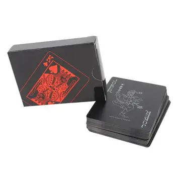 Creatie de Lux din Plastic Negru de Poker din PVC rezistent la apa Rece Black Red/Blue Folie de Carti de Joc Standard, Dimensiune 52+2 Joc de Poker e
