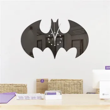 Creative 3D Bat Oglinzi Ceasuri de Perete Autocolante Acrilice Ceas de Perete Camera de zi Bat Perete Decal DIY Home Decor Decor de Halloween