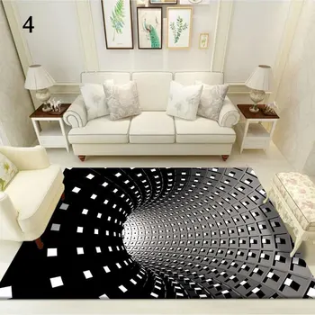 Creative 3D Covor Podea de Lux Mat Iluzie Mat Spirală Dreptunghi Covor 3D Geometrice Etaj Pad Pentru Camera de zi Dormitor