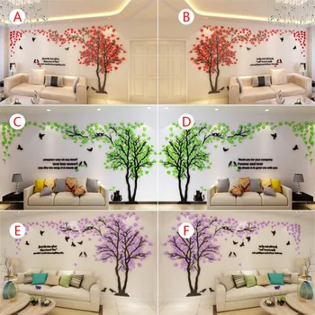 Creative Cuplu Copac 3D Autocolant Acrilice Stereo Autocolante de Perete Decor Acasă TV Fondul sufragerie Dormitor cu Canapea Decorative de Perete de Arta