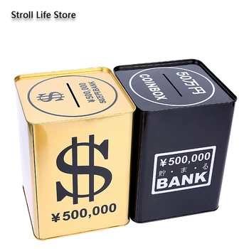 Creative Cutii de Bani pusculita Metal Monedă de Aur Cutie Mare de Adulți în Numerar Cutie Pătrat pusculita pentru Bani de Hârtie Cadou 365 de Zile FP060