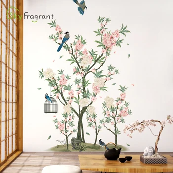 Creative flori și păsări de perete autocolant auto-adeziv de perete acasă decor dormitor camera de zi de decorare decorare casa autocolante