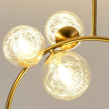 Creative Moderne Nordic LED Plafon Candelabru de Sticlă Simplă Balonul de Aur Artă Perdeaua de Lumină Pentru Vestiar Coridor Home Deco G9