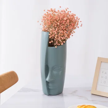 Creative Nordic Imitație de Plastic Glazura Vaza Living aranjamente florale Ornamente Figura Sculptura Acasă Decorare Accesorii