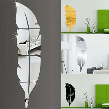 Creative Oglindă 3D Autocolant Perete Amovibil DIY Home Decor Acrilic Arta Decal Autocolant 18x73cm