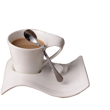 Creative ondulat ceramică de lux de cafea ceasca si farfurie set European small luxury cuplu 90ml/130ml/200ml300ml ceașcă de cafea