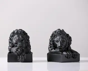 Creative rășină de epocă cap de leu statuie decor acasă meserii cameră obiectelor de decor pentru camera de studiu biroul figurina cap de animal bookend