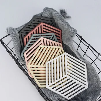 Creative Silicon Coaster Hexagon Gol Cupa Rogojini izolate Termic Non-Alunecare Moale Dungă Pad Acasă Decor Nordic Simplu 1BUC